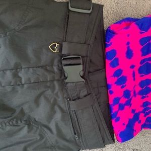 Heart charm Obermeyer pants w utility belt